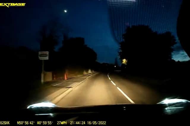 Graeme King, 51, captured dash cam footage of the 'beautiful' meteor as he was driving home on Chalton Lane, on Tuesday night. Picture: Graeme King.
