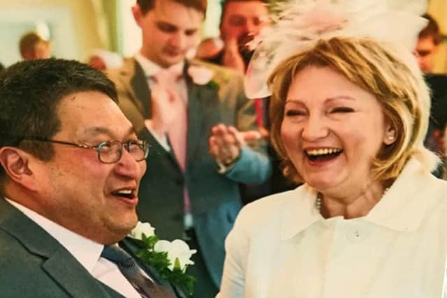 Basil Song and his wife Susan from Portsmouth
Basil has been in QA since start of April with Covid 19 and was on a ventilator for 5 weeks. He is now recovering and has been moved to the rehab ward