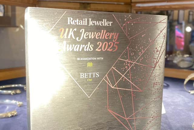 The Creative Jewellery Designer of the year Award, presented to Barbara on the evening.