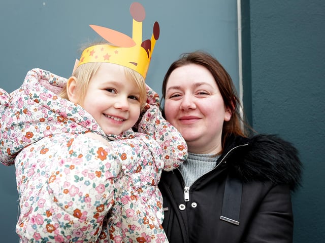 Emily Rosvall with her daughter, Margot, 4, at the opening of the Toys R Us shop in WHSmith, West Street, Fareham Picture: Chris  Moorhouse (231124-04)