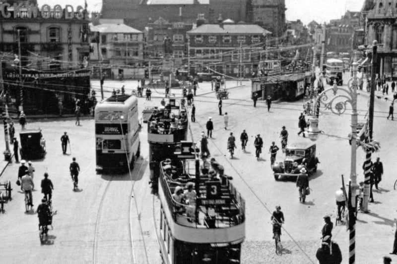 A wonderful panorama view of Guildhall square pre 1936. Look how vibrant it all is.