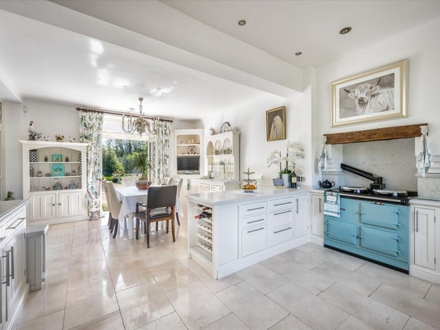 The property listing adds: "The estate's equine offerings include the main stable block with four traditional stables, indoor stables in the large barn, a tack room, wash room, and feed room. The Courtyard Cottage block includes a large barn, hay store, and 5 smaller store rooms with equestrian potential. The Garages either side of Blacksmith's Cottage have conversion potential for further stabling purposes."