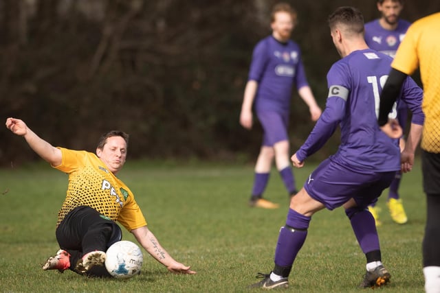Action from AFC Tamworth's 7-2 victory over Gosham Rangers in Division Two of the City of Portsmouth Sunday League. Picture: Keith Woodland (120321-67)