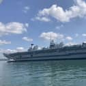 HMS Queen Elizabeth alongside Portsmouth on the morning of June 22. Jake Corben - JC Maritime Photos. GV