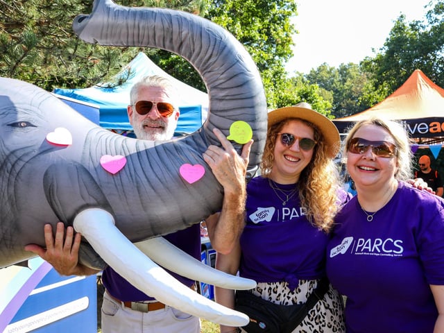 From left, Gez Driffield, Ester Wheeler and Lisa Platts at a suicide awareness event in Victoria Park, Portsmouth
Picture: Chris Moorhouse (jpns 090923-05)