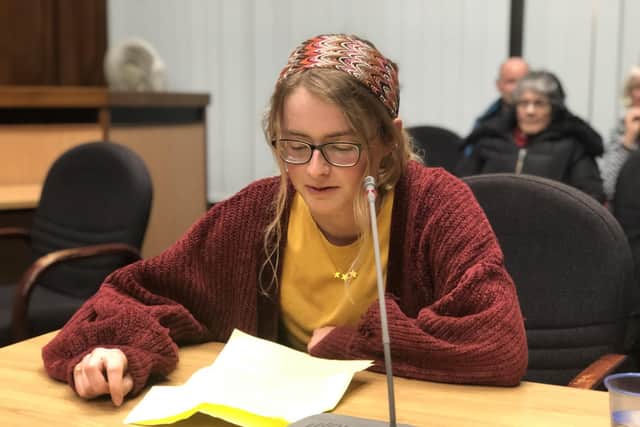 Grace Cane, 17, from Gosport, silenced councillors with her speech on climate change last night. Picture: David George