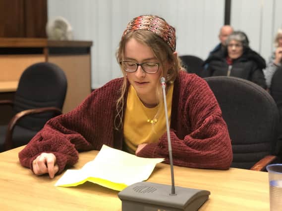 Grace Cane, 17, from Gosport, silenced councillors with her speech on climate change last night. Picture: David George