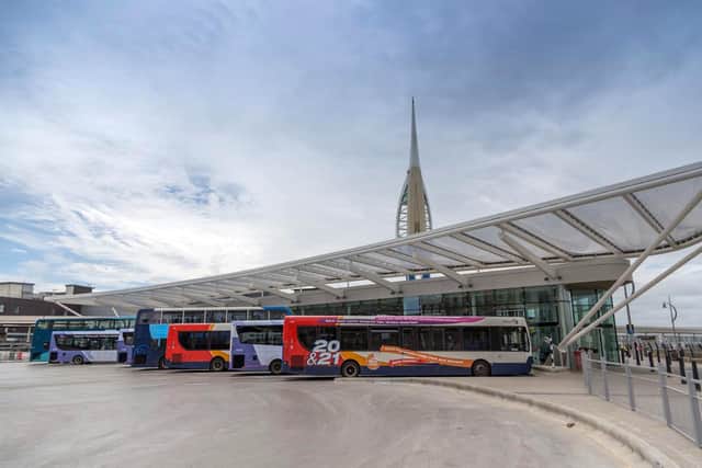 Buses at the Hard Interchange. Photo credit: Portsmouth City Council.
