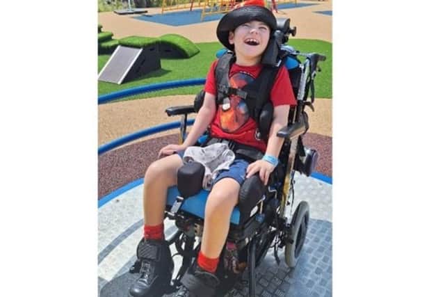 Friends and family are taking part in a 26-mile charity walk for disabled Alfie. Pic: Family/Just Giving