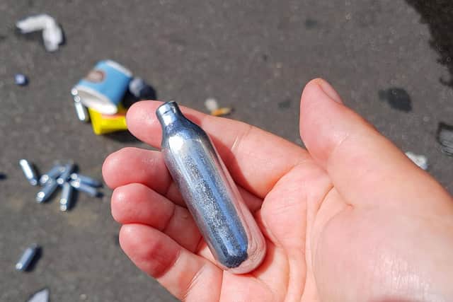 A nitrous oxide canister