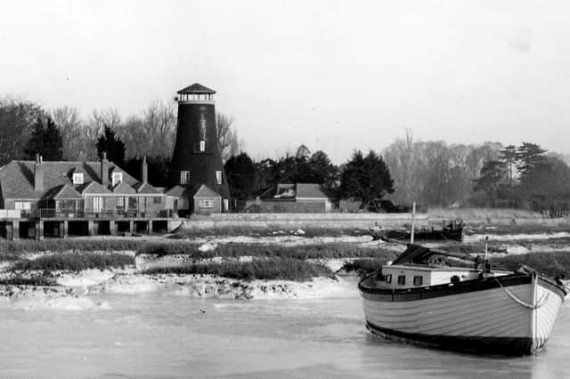 Langstone Mill, beside a frozen Langstone harbour during the big freeze of 1963. Picture: The News PP4898