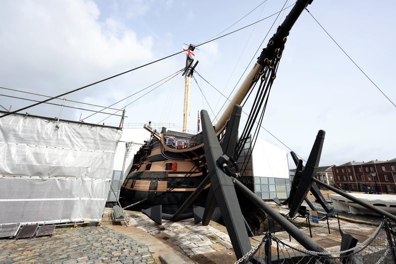 Behind the scenes photography of restoration work being carried out on HMS Victory 
Picture: Sam Stephenson.