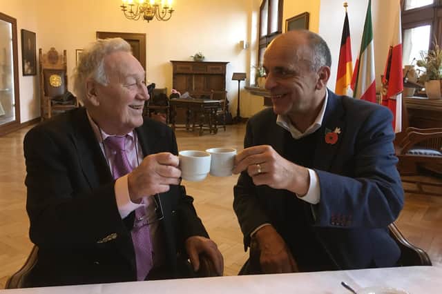 Portsmouth architect Jon Orrell, right, meeting Holocaust survivor Rolf Heusner in Duisburg earlier this year