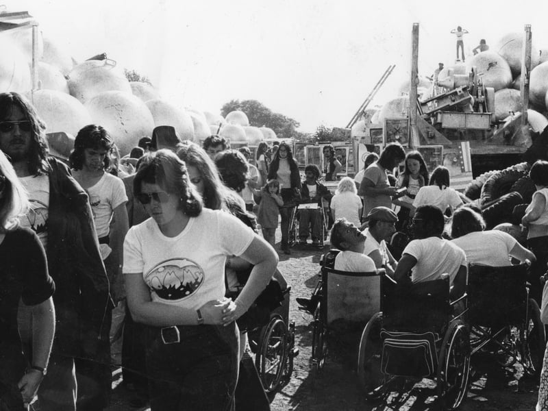 Filming extras for the 1975 film Tommy at Pounds Scrapyard