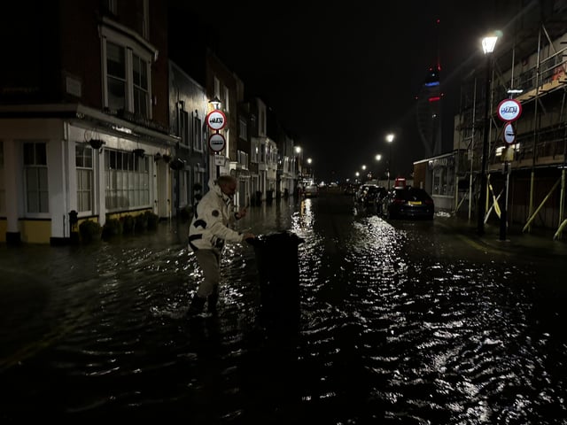 Flooded streets of Old Portsmouth last night as captured by Marcin Jedrysiak.