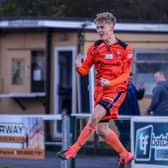 Teenager Harvey Aston continues to impress in the AFC Portchester first-team spotlight. Picture: Daniel Haswell