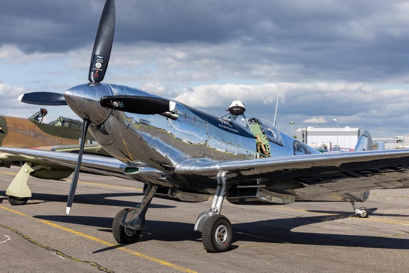 The all-chrome spitfire which recently took part in a round-the-world event.