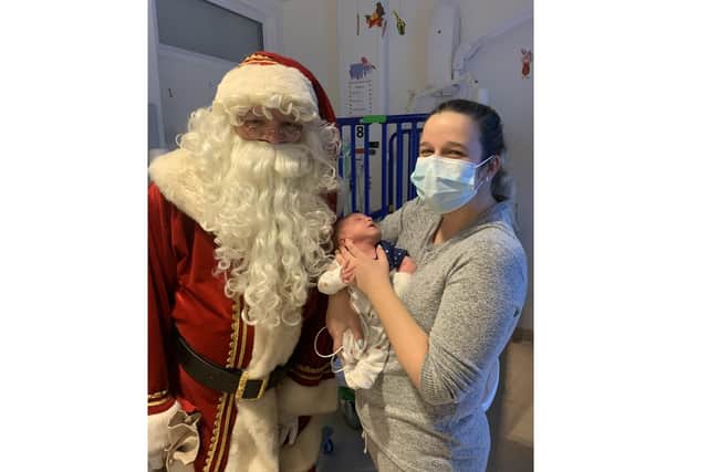 Rosie and Harry Chilvers from Gosport had a visit from Santa on Christmas Day at QA Hospital