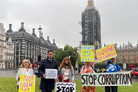 Portsmouth South MP Stephen Morgan and city activists before handing in the 6,200 signature petition to parliament. Picture: Stephen Morgan