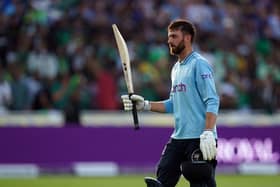 James Vince acknowledges the crowd as he leaves the pitch after hitting his maiden senior England international hundred during the third ODI against Pakistan at Edgbaston. Pic: Martin Rickett/PA Wire.