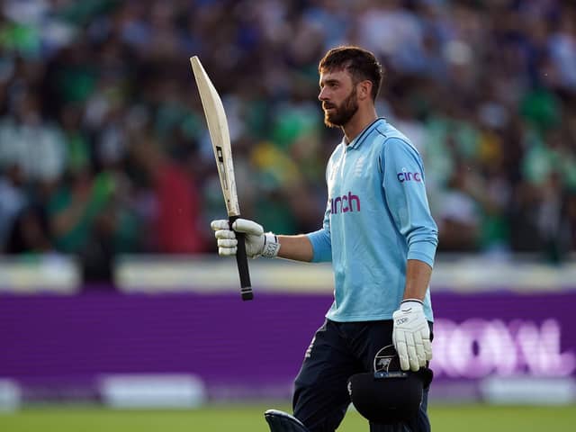 James Vince acknowledges the crowd as he leaves the pitch after hitting his maiden senior England international hundred during the third ODI against Pakistan at Edgbaston. Pic: Martin Rickett/PA Wire.