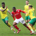 Victor Adeboyejo in action for Barnsley against Norwich. Picture: John Clifton/Sportimage