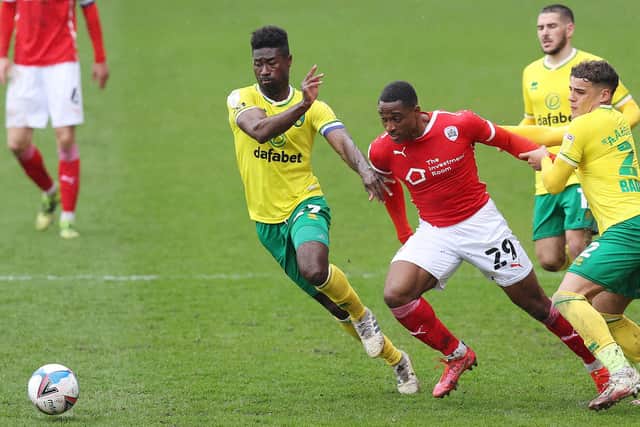 Victor Adeboyejo in action for Barnsley against Norwich. Picture: John Clifton/Sportimage