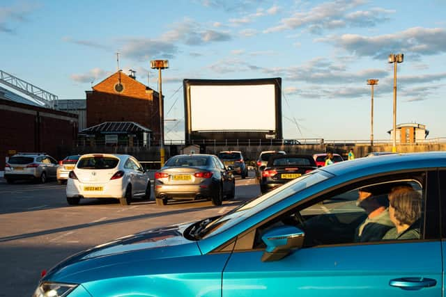 Cars arriving at the Cascades car park, Portsmouth, for a film. Picture: PFS and Steven Mead