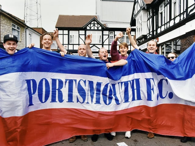 Fans outside Fratton Park on May 15, 1993.
