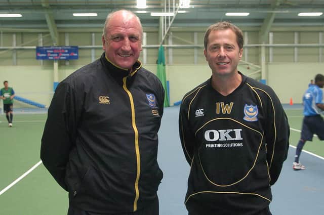 Paul Hart, left, with former Pompey coach Ian Woan