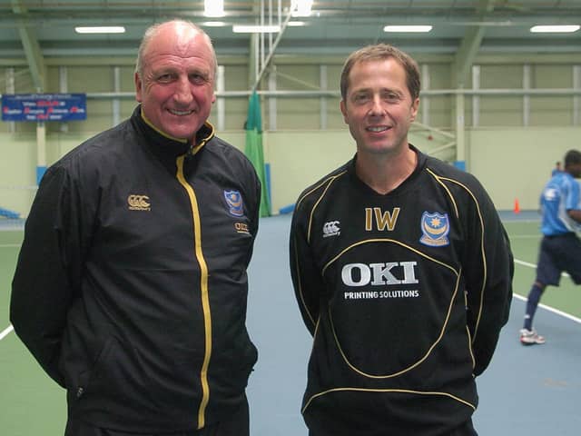 Paul Hart, left, with former Pompey coach Ian Woan