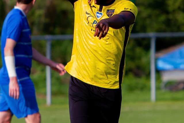 Junior Kamara scored twice as Infinity defeated Colden Common to reach the last eight of the L4 Teamwear Cup. Picture: Kevin Steele