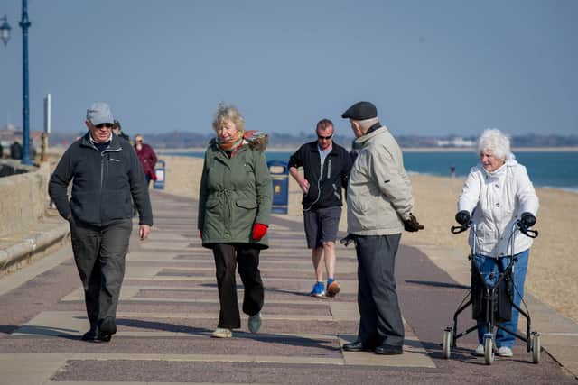A group of people at Southsea seafront on March 27, 2020. Picture: Habibur Rahman