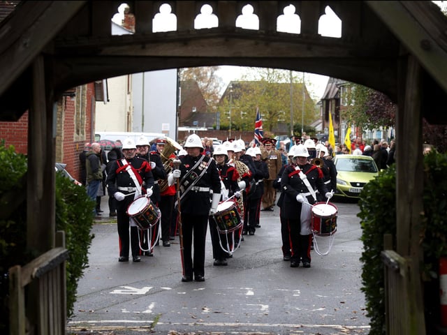 The 16 Regiment Royal Artillery lead the parade