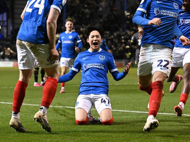 Minhyeok Yang’s Pompey loan was cut short by Spurs after 16 games and three goals. Picture: Graham Hunt/ProSportsImages