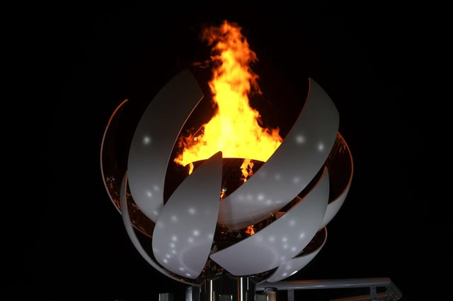 View of the Olympic Cauldro in Tokyo. Picture: ROB CARR/POOL/AFP via Getty Images