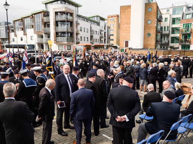 Pictured is: Veterans and Others gathering for the start of the parade. Picture: Keith Woodland (190621-41)