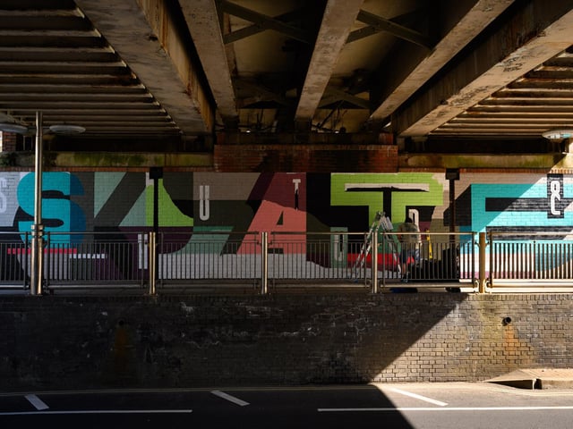 Artwork out side Portsmouth and Southsea railway station Picture: Keith Woodland (140921-49)