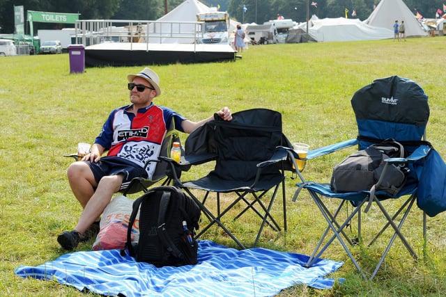 Wickham Festival 2024 got underway at their new arena site in Shedfield on Thursday, August 1. 

Pictured is: Jack Holliday from Brighton, who has been coming to the Wickham Festival for ten years.

Picture: Sarah Standing (010824-2954)