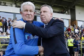 Barry Harris with current Pompey boss Kenny Jackett. Picture: Joe Pepler