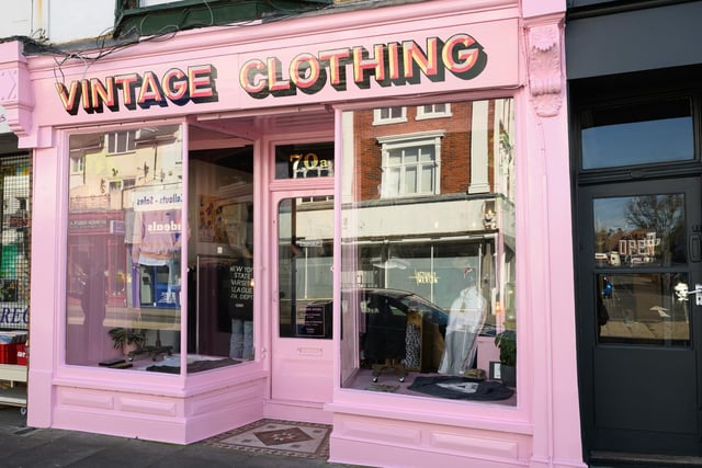 Pictured is: Exterior view of the brand new vintage clothing shop in Albert Road. Picture: Keith Woodland (300321-6)