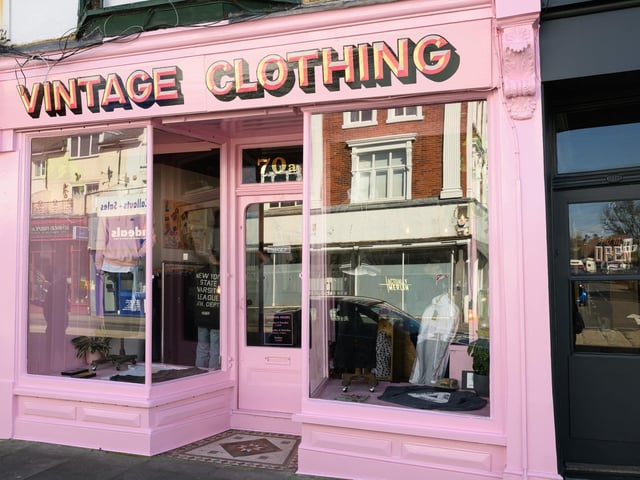 Pictured is: Exterior view of the brand new vintage clothing shop in Albert Road. Picture: Keith Woodland (300321-6)