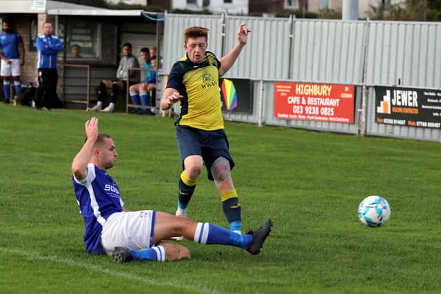 Moneyfields' Liam Kyle (yellow/black)
Photograph by Sam Stephenson