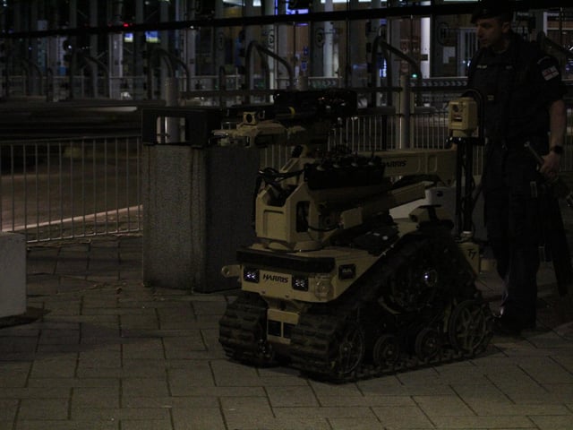 A 'suspicious package' was disposed of by the bomb squad at The Hard in Portsmouth last night. Picture: Jack