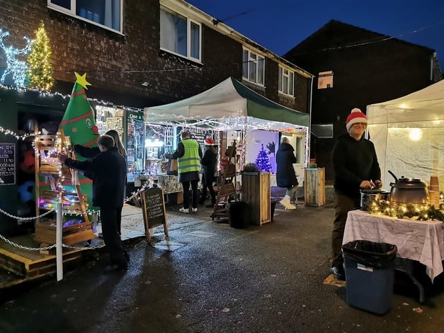 The stalls getting ready for the late night shopping in Clanfield