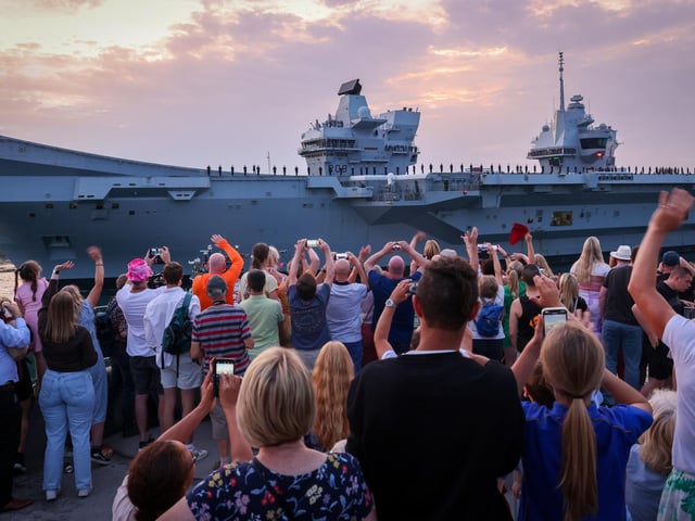 The aircraft carrier is heading towards her deployment after months of preparation.