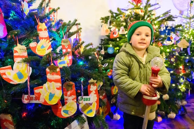 Pictured is: Luca Goulding, 4, next to the tree he helped decorate, the Alverstoke Sea Horse and Bumblebeeâ€™s tree.

Picture: Keith Woodland (071221-67)