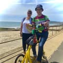 Harley with Eve Payler, Specialist Huntington's Disease advisor for Hampshire, Berkshire and IOW who accompanied Harley on his final challenge, a 5K walk.