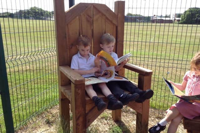 The reception children at Sarisbury Infant School have been enjoying their new reading area.