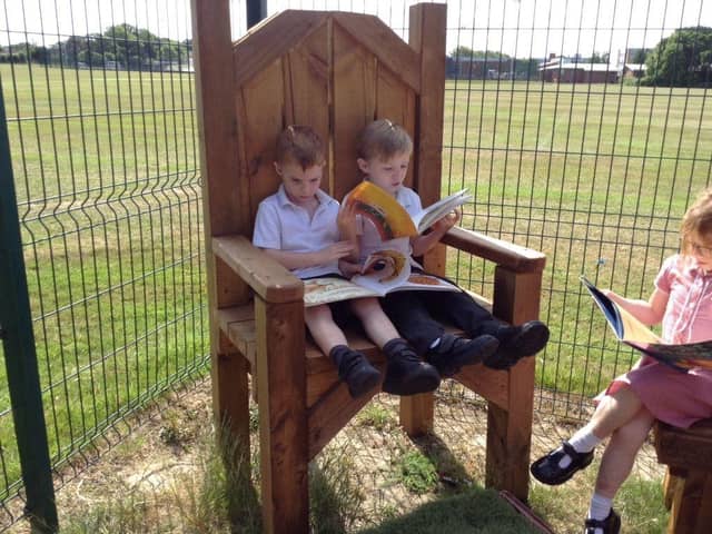 The reception children at Sarisbury Infant School have been enjoying their new reading area.
